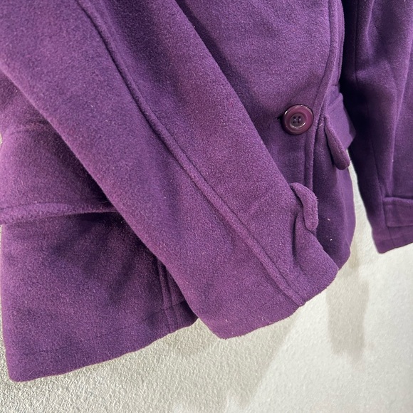 YMI Wool Blend Hooded Purple Coat SZ Small - Picture 3 of 13